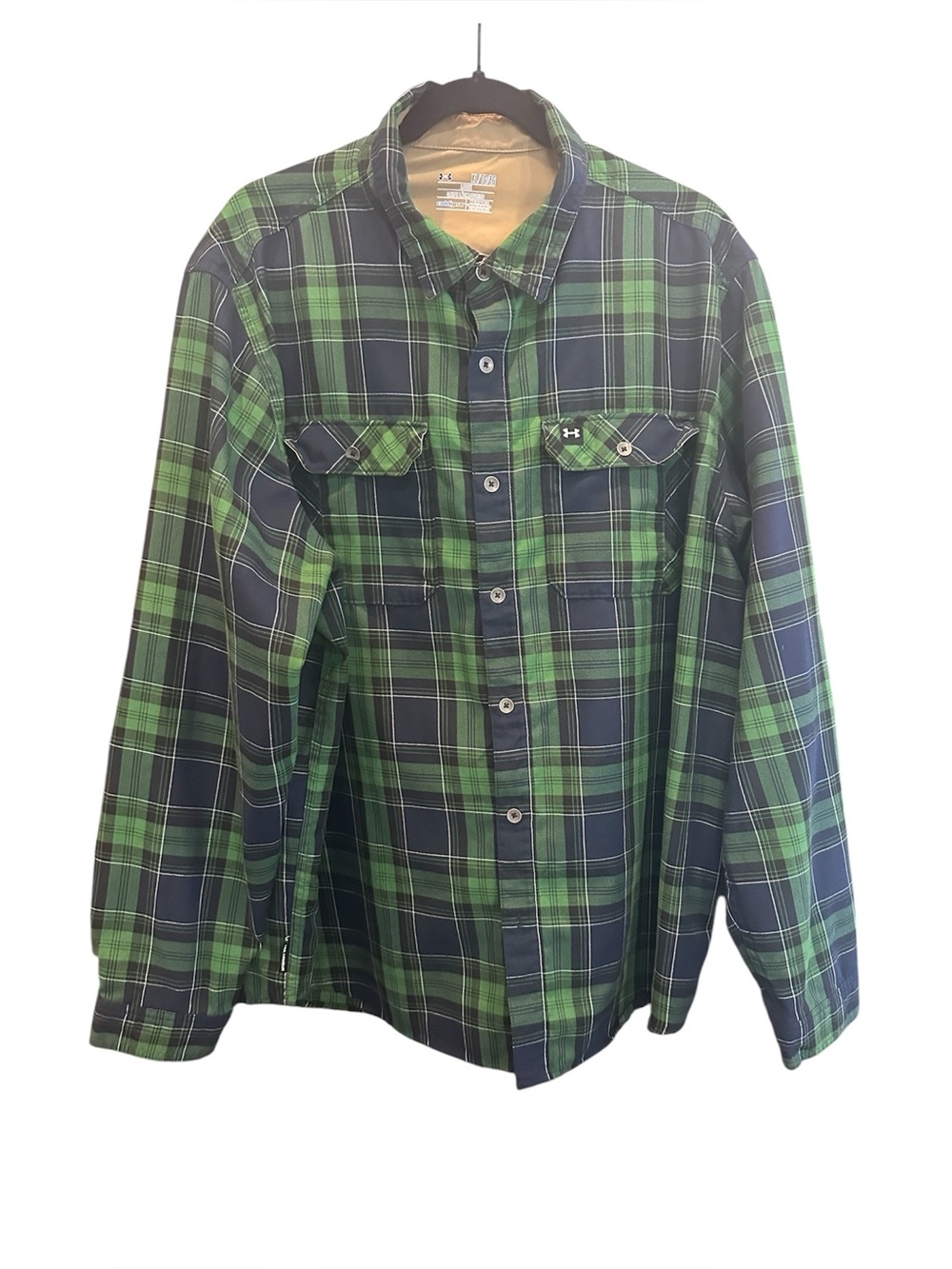 Under Armour Men’s Plaid Flannel Shirt XL Elbow Patch Button Front/ size XL